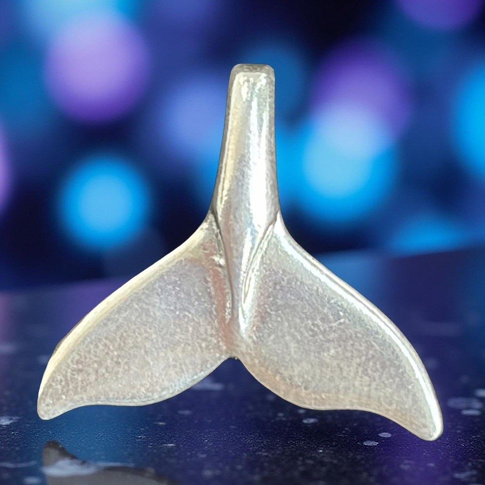 Vintage Shube Sterling Silver Whale Tail Pendant | Signed | Coastal Charm